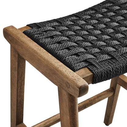 Saoirse Woven Rope Wood Counter Stool - Set of 2 By HouseBean