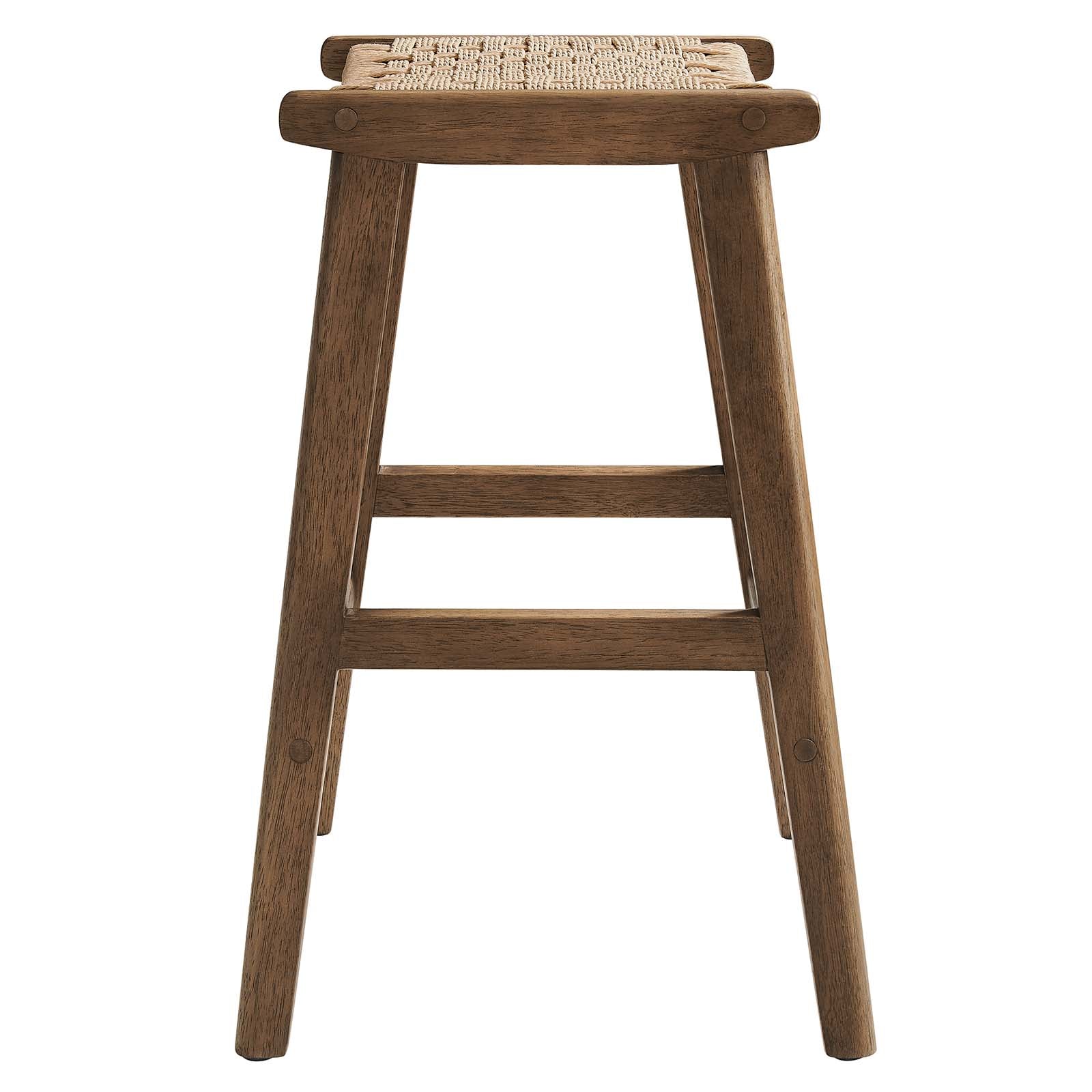 Saoirse Woven Rope Wood Counter Stool - Set of 2 By HouseBean