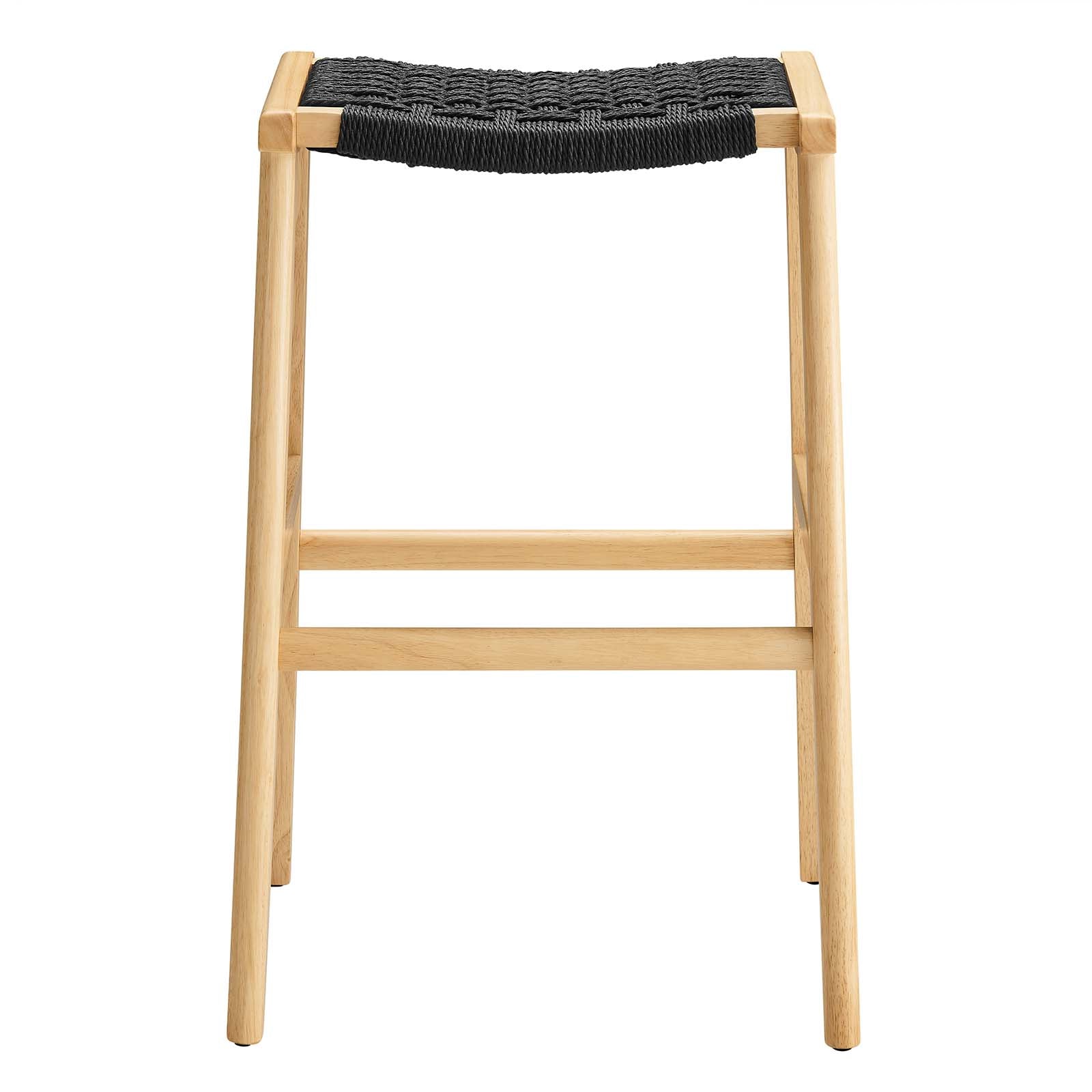 Saoirse Woven Rope Wood Bar Stool - Set of 2 By HouseBean