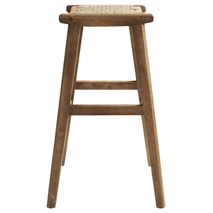 Saoirse Woven Rope Wood Bar Stool - Set of 2 By HouseBean