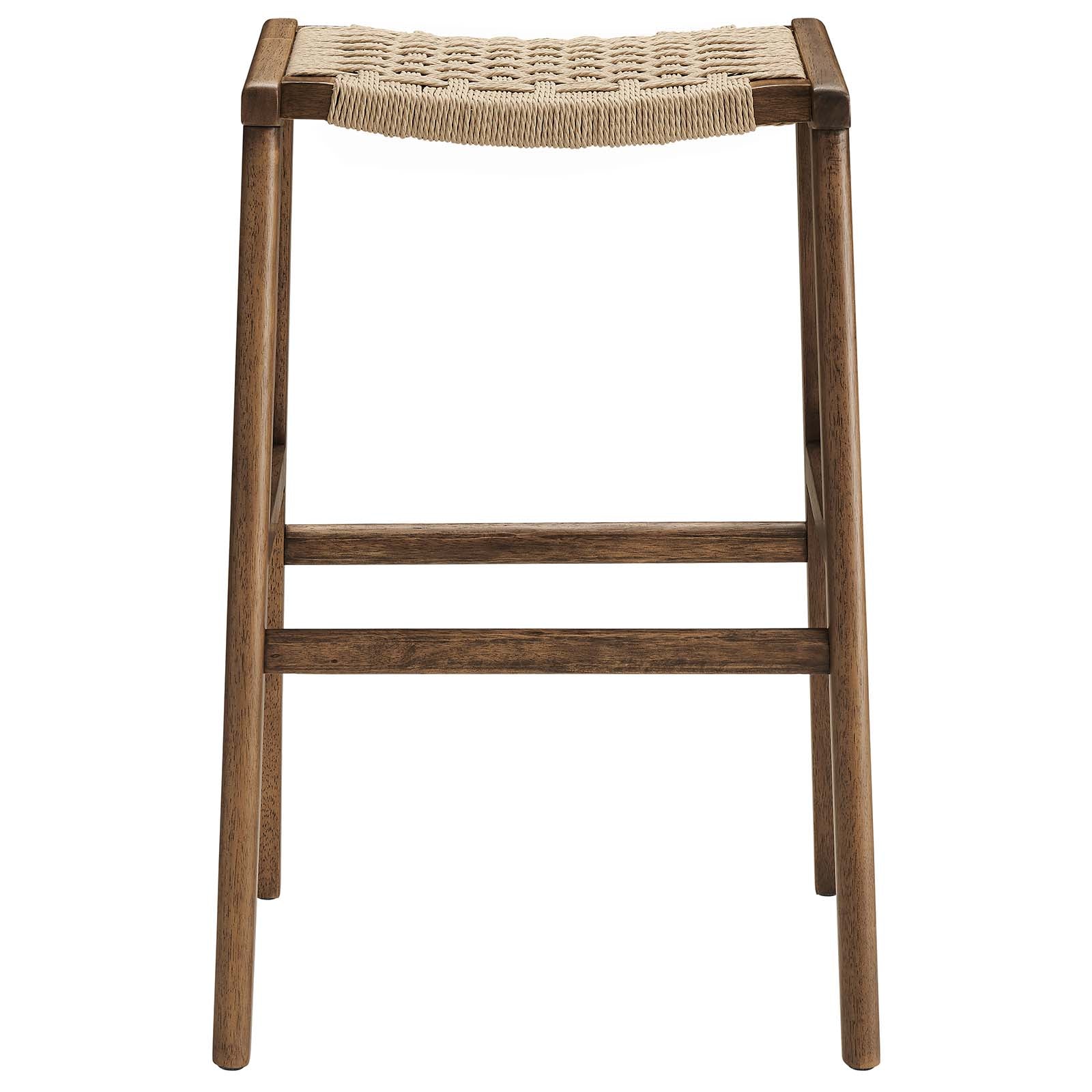 Saoirse Woven Rope Wood Bar Stool - Set of 2 By HouseBean