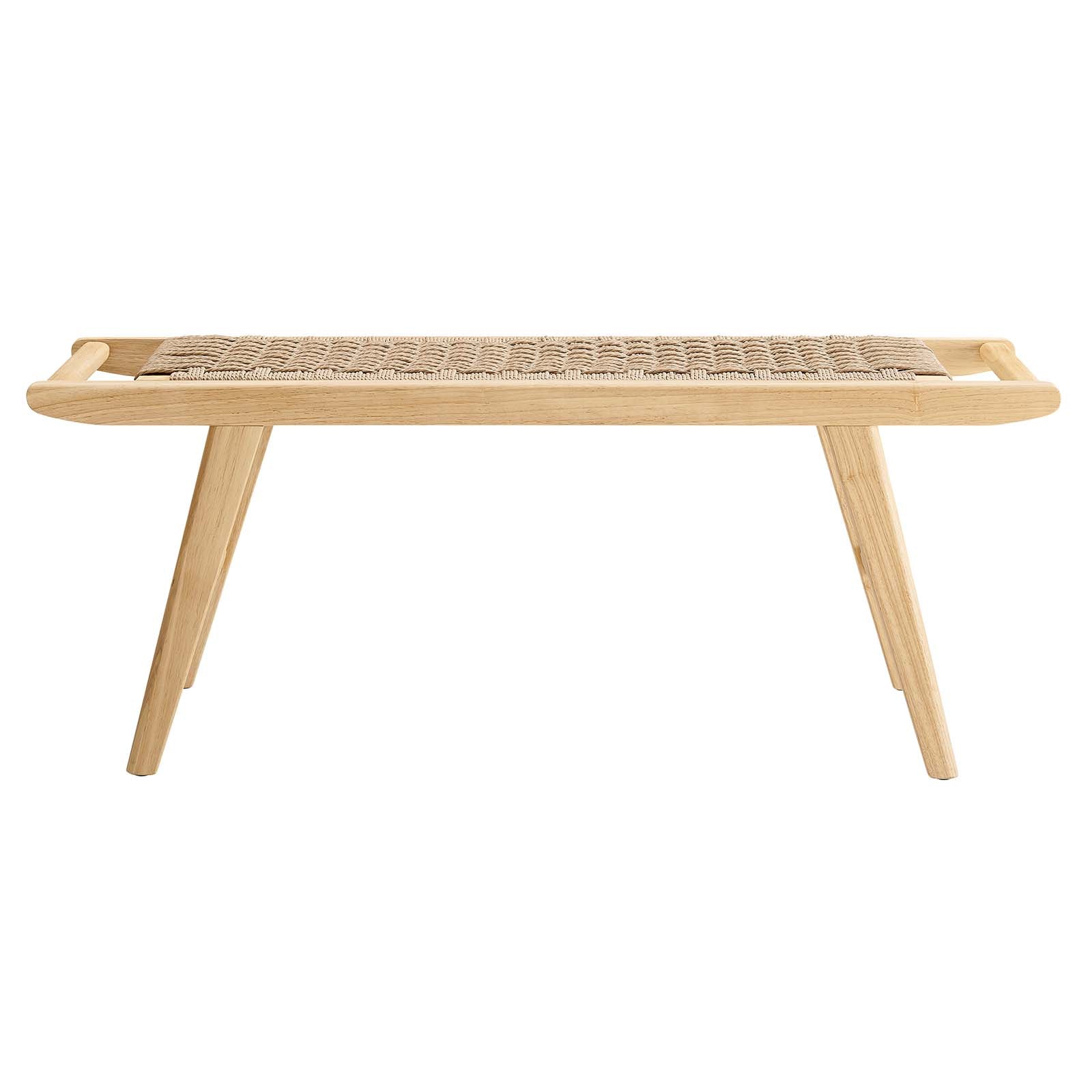 Saoirse 47&quot; Woven Rope Wood Bench By HouseBean