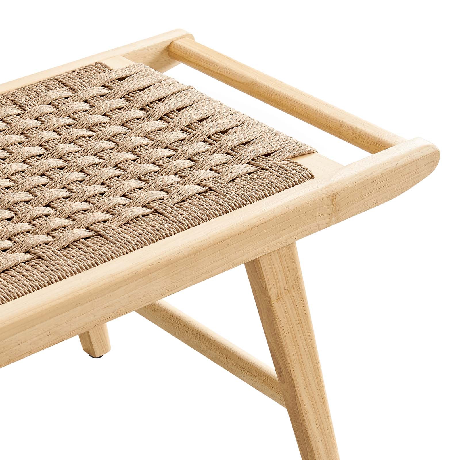 Saoirse 47&quot; Woven Rope Wood Bench By HouseBean