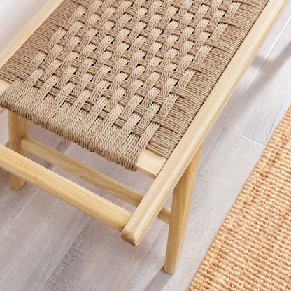 Saoirse 47&quot; Woven Rope Wood Bench By HouseBean