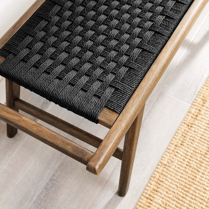 Saoirse 47&quot; Woven Rope Wood Bench By HouseBean