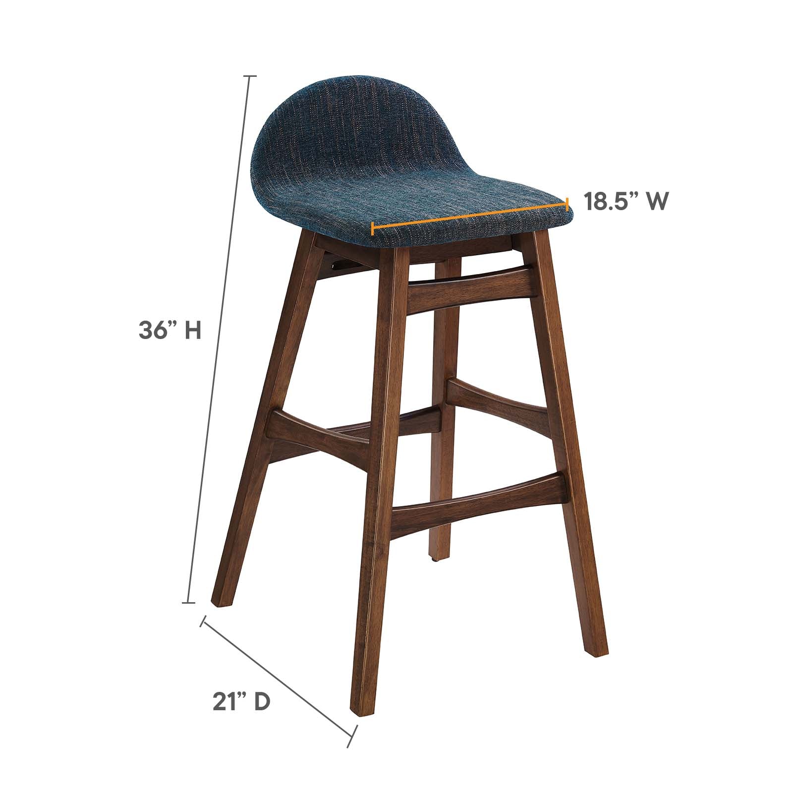 Juno Heathered Fabric Wood Bar Stool - Set of 2 By HouseBean