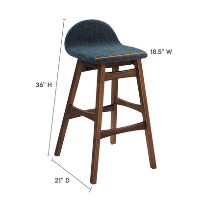 Juno Heathered Fabric Wood Bar Stool - Set of 2 By HouseBean