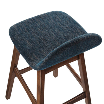 Juno Heathered Fabric Wood Bar Stool - Set of 2 By HouseBean