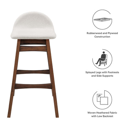 Juno Heathered Fabric Wood Bar Stool - Set of 2 By HouseBean