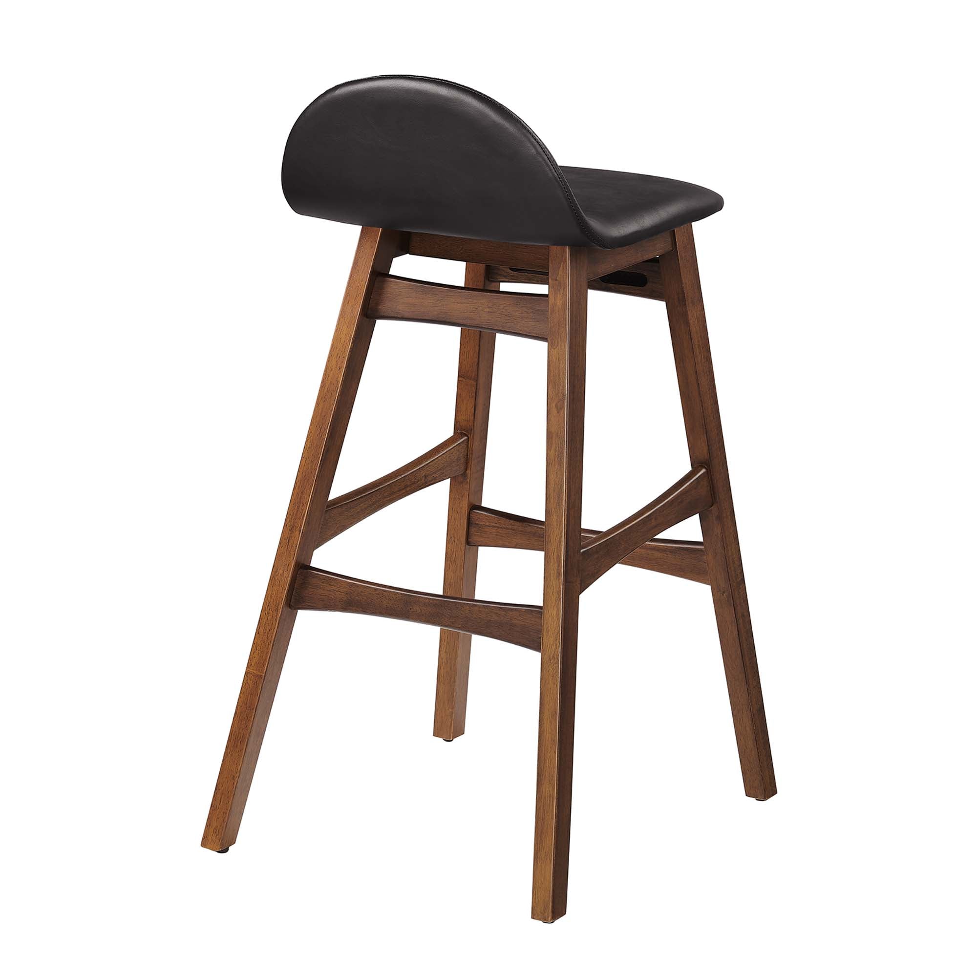 Juno Vegan Leather Wood Bar Stool - Set of 2 by Modway