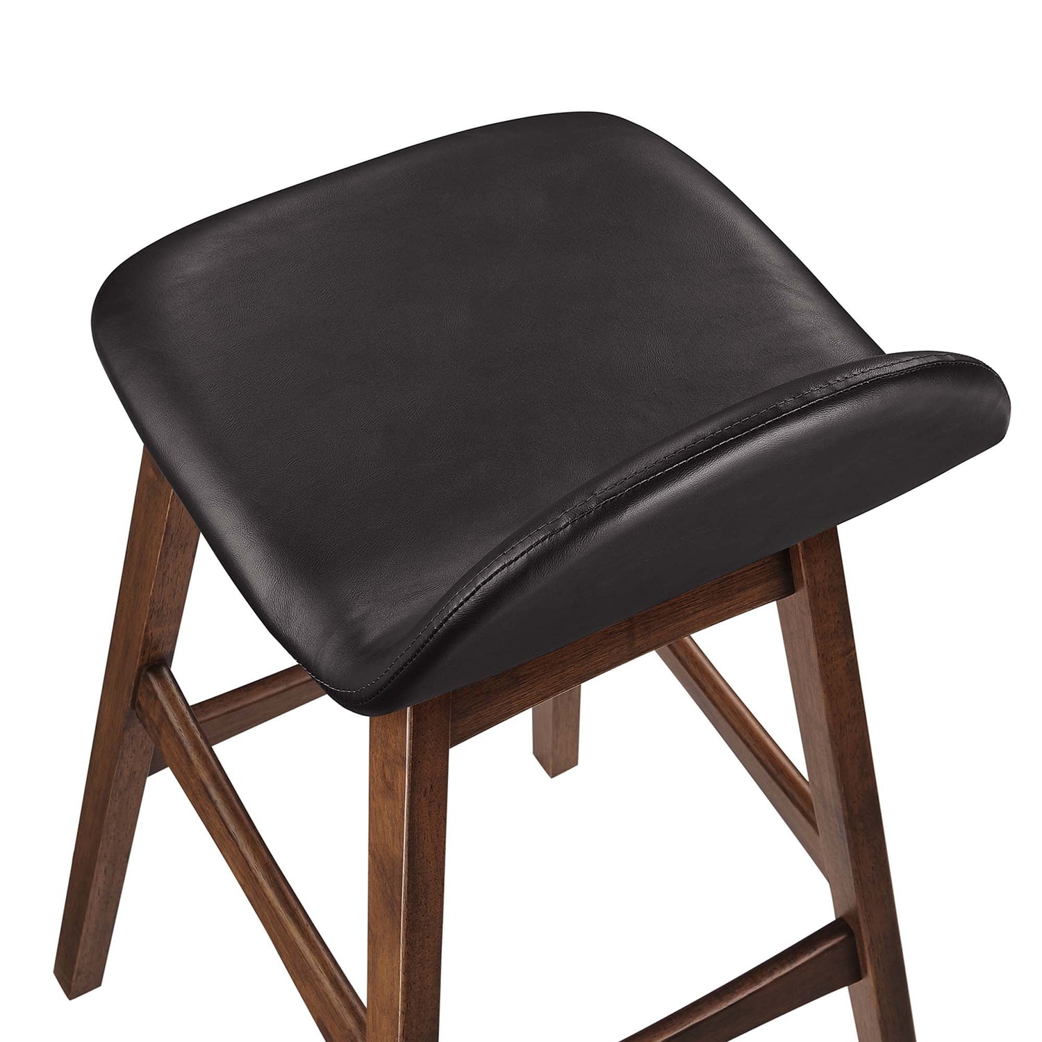 Juno Vegan Leather Wood Bar Stool - Set of 2 by Modway