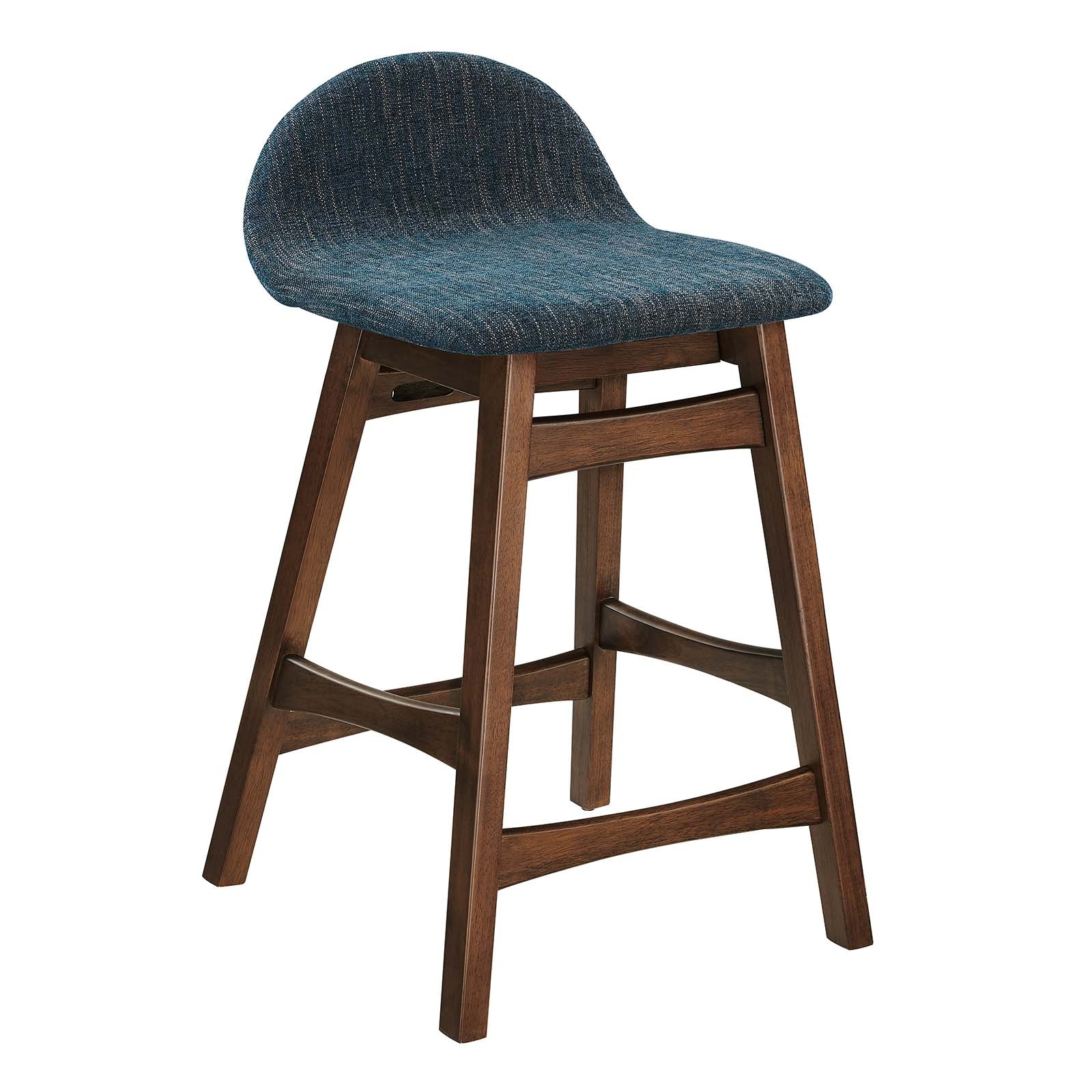 Juno Heathered Fabric Wood Counter Stool - Set of 2 By HouseBean