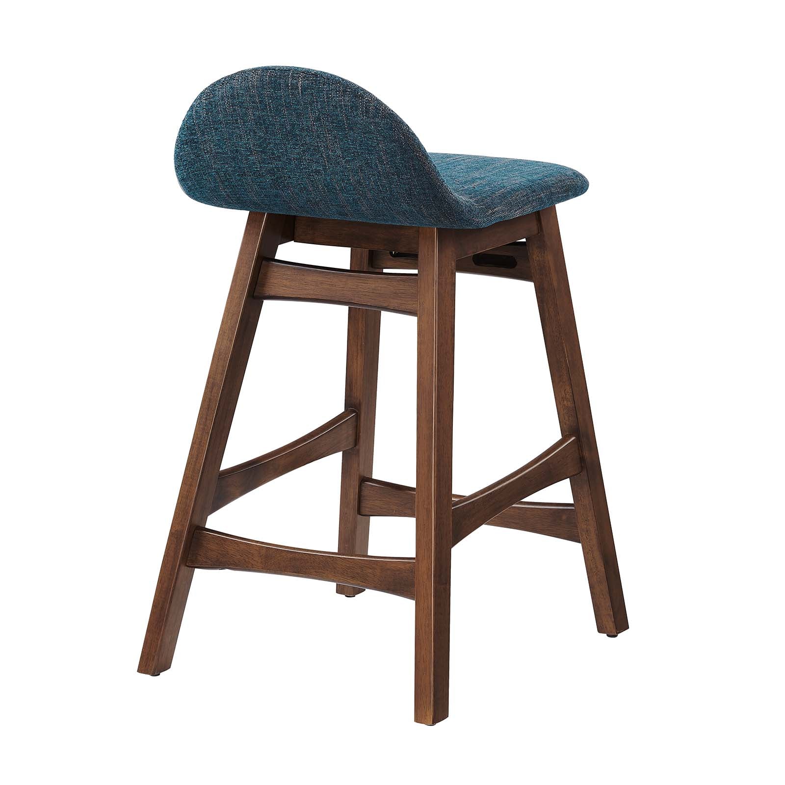 Juno Heathered Fabric Wood Counter Stool - Set of 2 By HouseBean