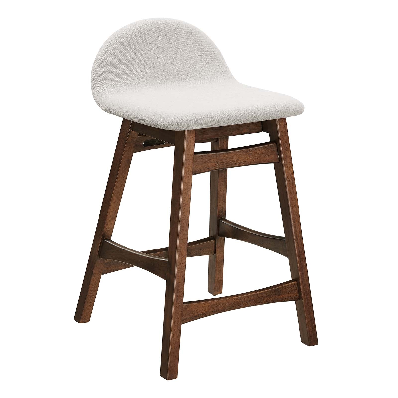 Juno Heathered Fabric Wood Counter Stool - Set of 2 By HouseBean