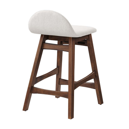 Juno Heathered Fabric Wood Counter Stool - Set of 2 By HouseBean