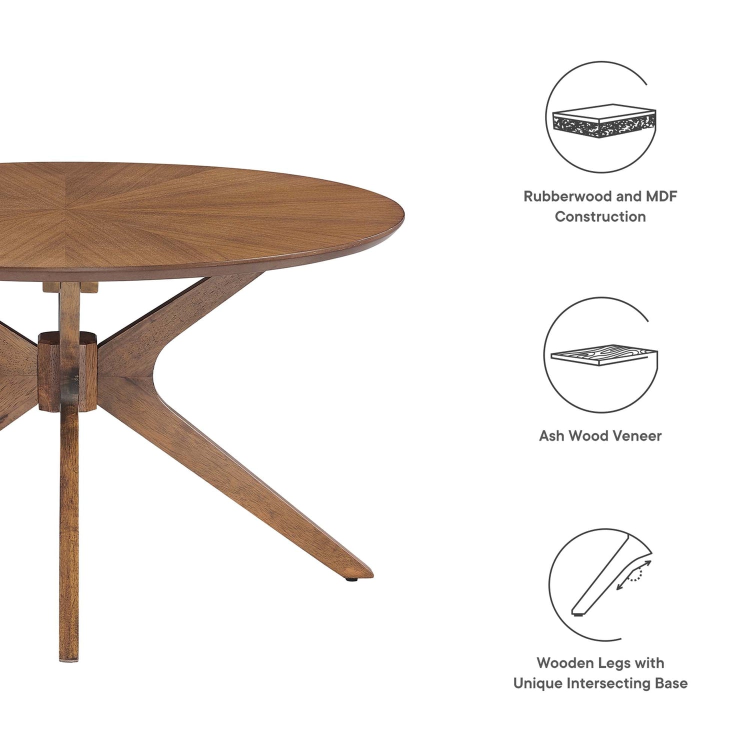 Crossroads Round Wood Coffee Table by Modway