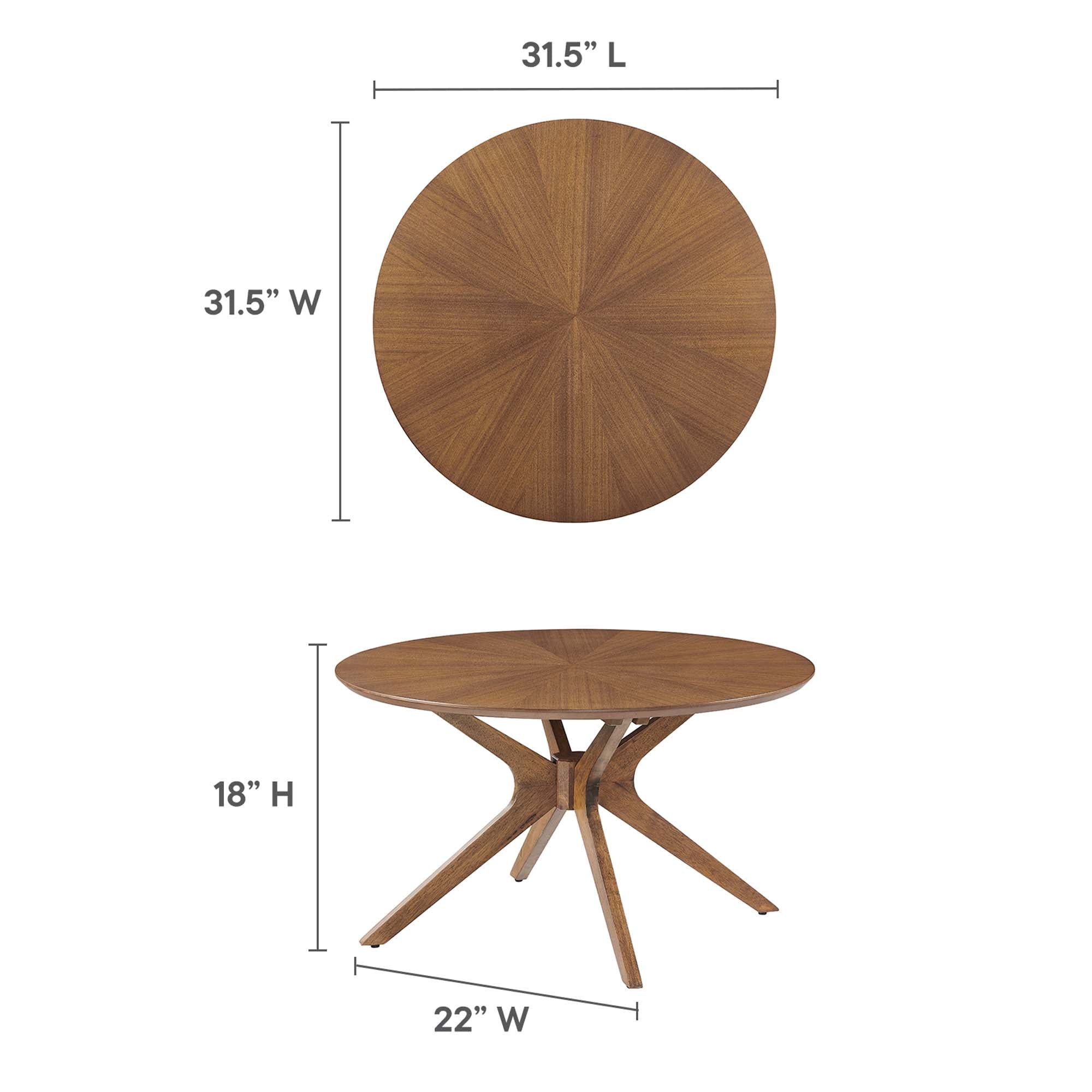 Crossroads Round Wood Coffee Table by Modway