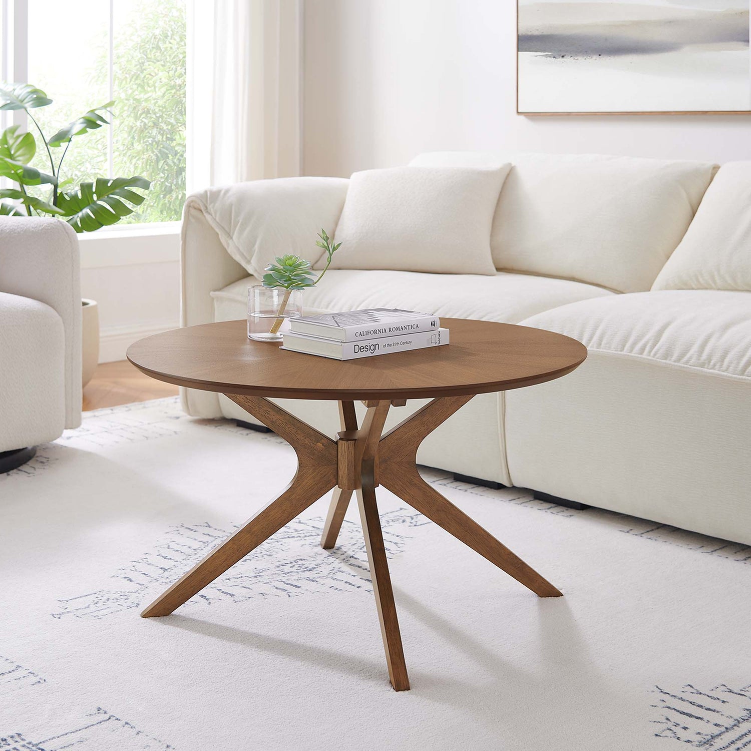 Crossroads Round Wood Coffee Table by Modway