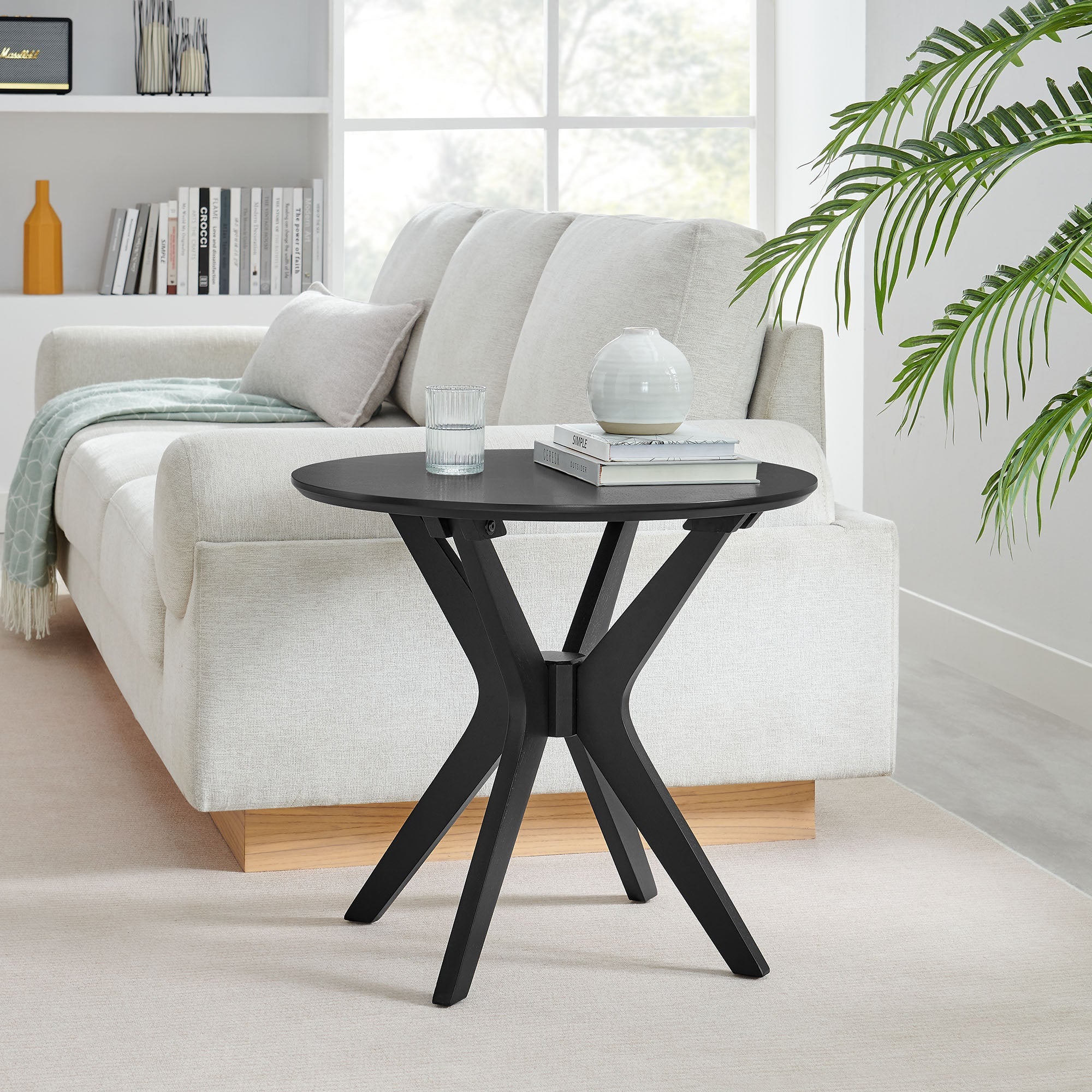 Crossroads 24‚Äö√Ñ√π Round Wood Side Table By HouseBean