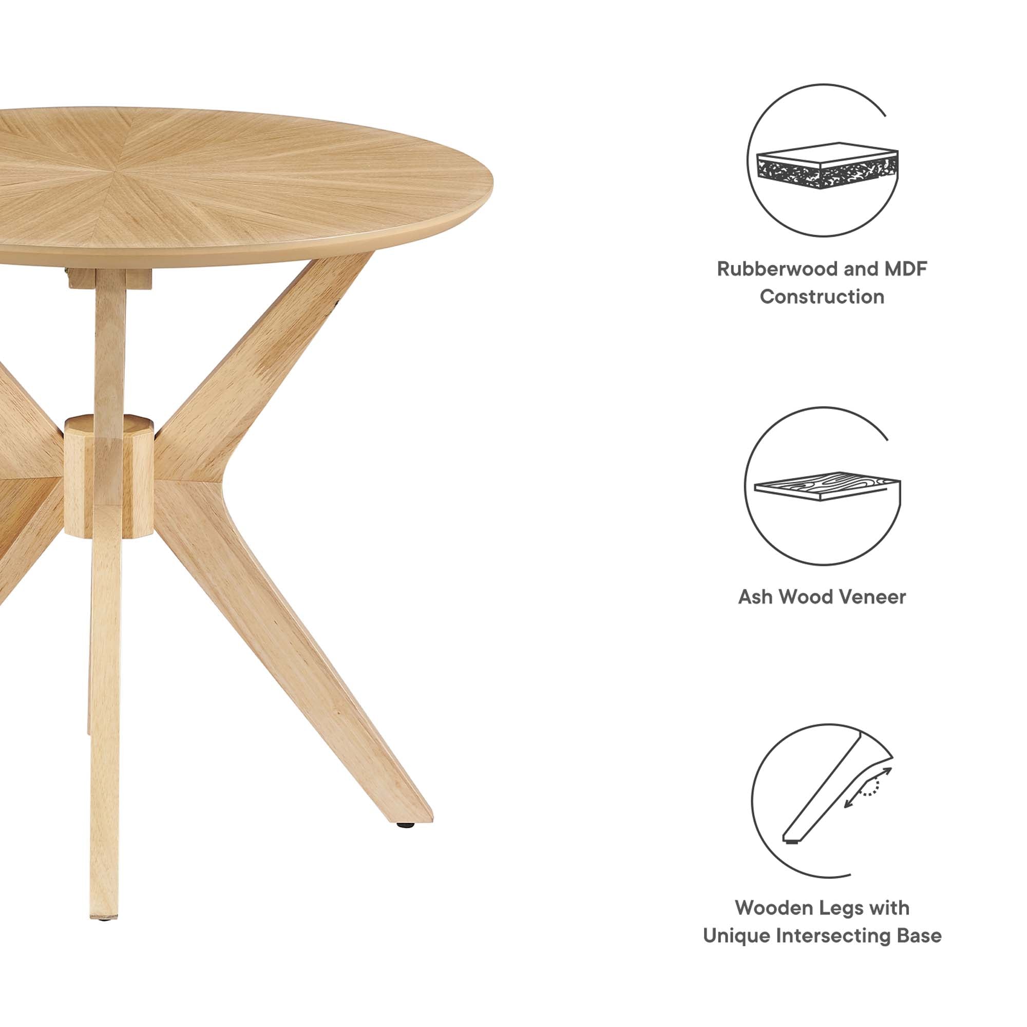 Crossroads 24&quot; Round Wood Side Table by Modway