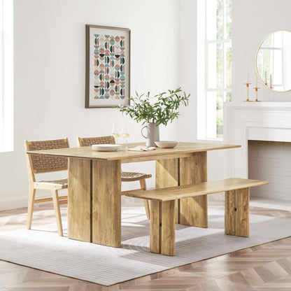 Amistad 72&quot; Wood Dining Table and Bench Set by Modway