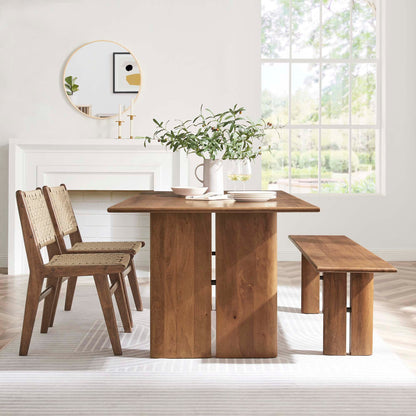 Amistad 72&quot; Wood Dining Table and Bench Set by Modway