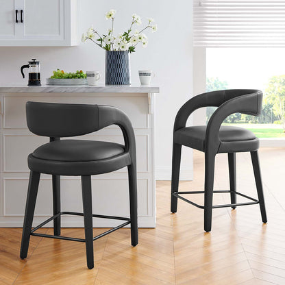 Pinnacle Vegan Leather Counter Stool Set of Two By HouseBean