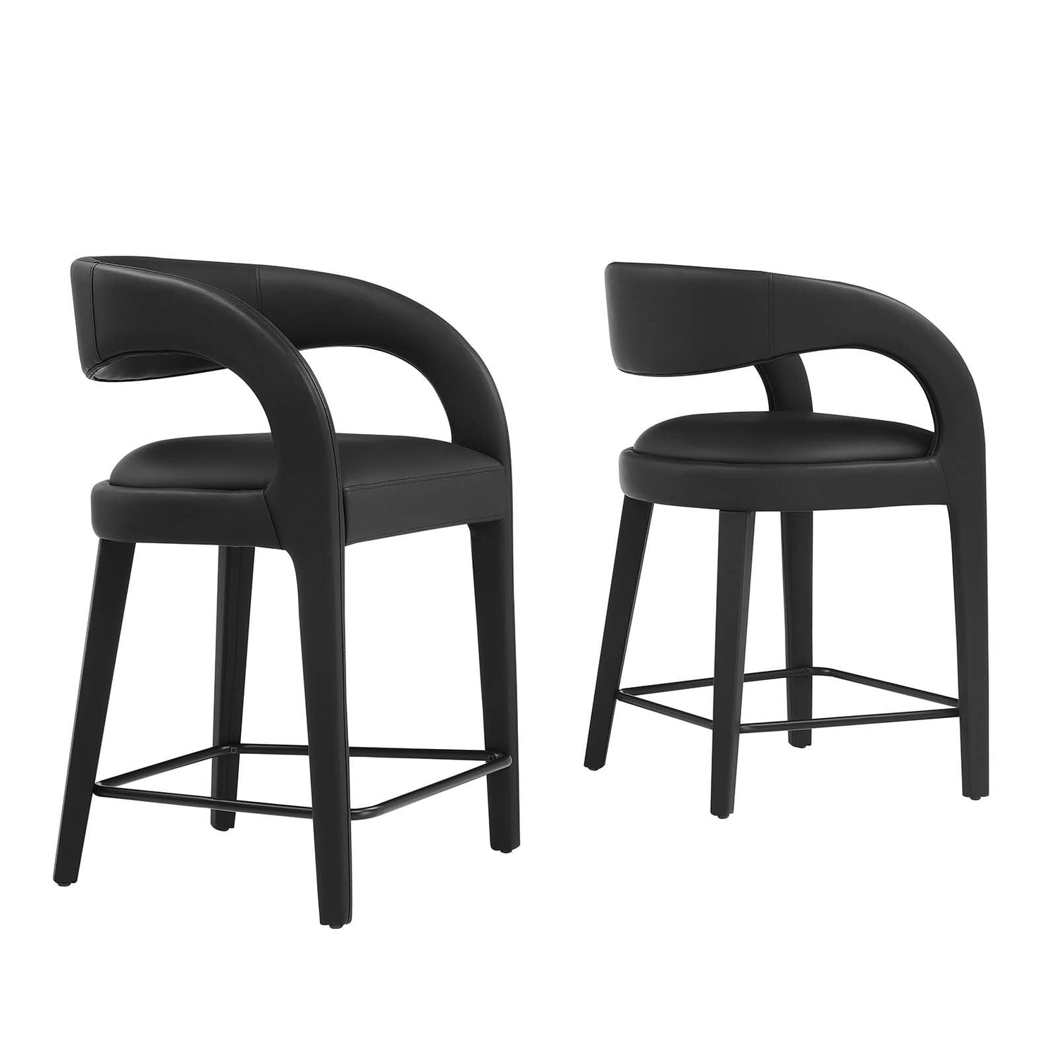 Pinnacle Vegan Leather Counter Stool Set of Two By HouseBean