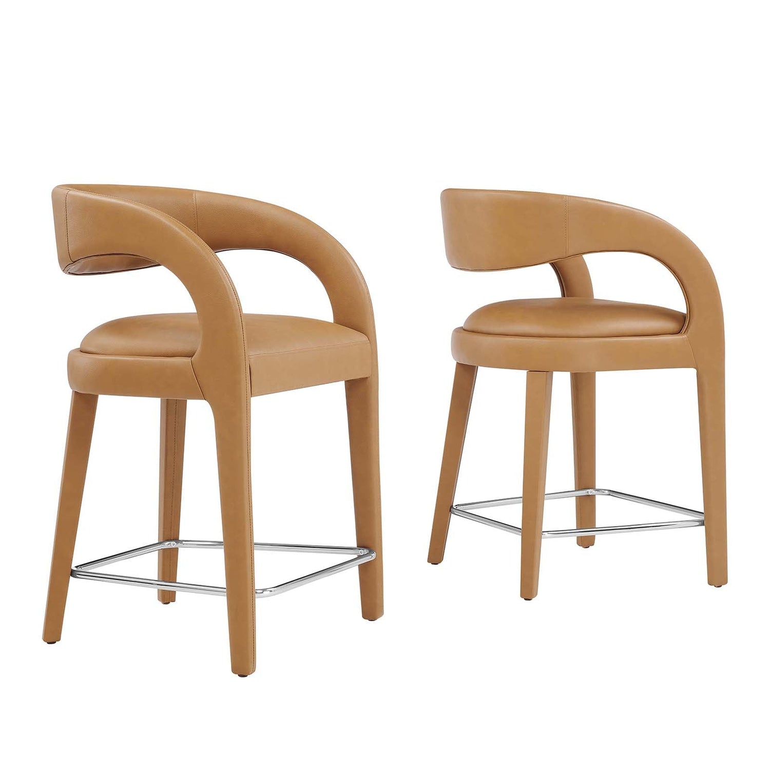 Pinnacle Vegan Leather Counter Stool Set of Two By HouseBean