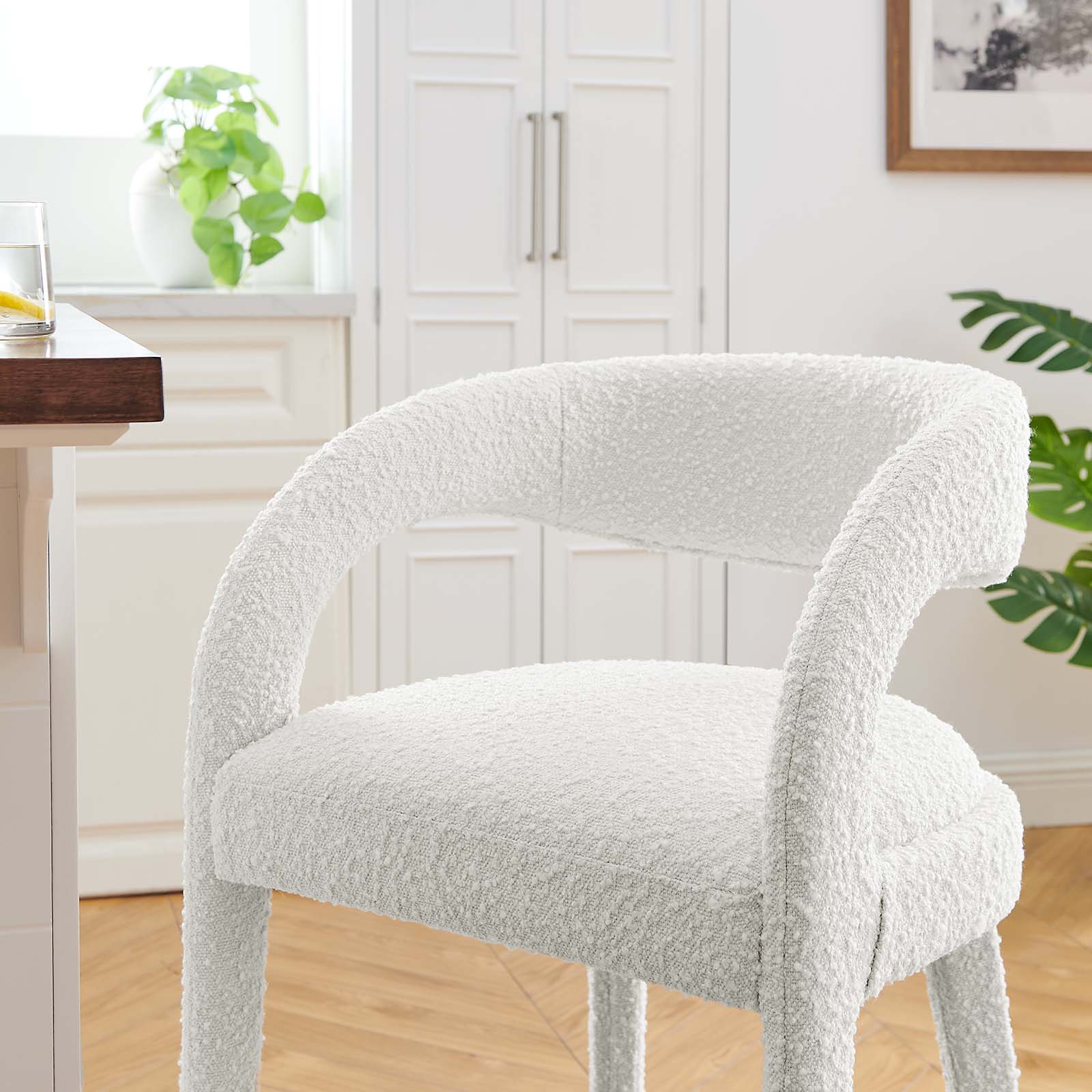 Pinnacle Boucle Upholstered Counter Stool Set of Two By HouseBean