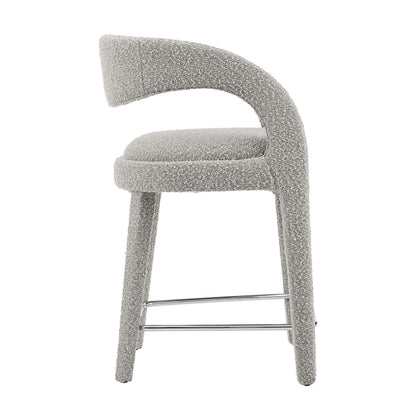 Pinnacle Boucle Upholstered Counter Stool Set of Two By HouseBean