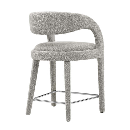 Pinnacle Boucle Upholstered Counter Stool Set of Two By HouseBean