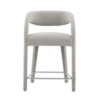 Pinnacle Boucle Upholstered Counter Stool Set of Two By HouseBean