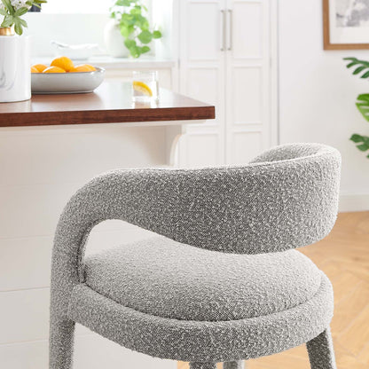 Pinnacle Boucle Upholstered Counter Stool Set of Two By HouseBean