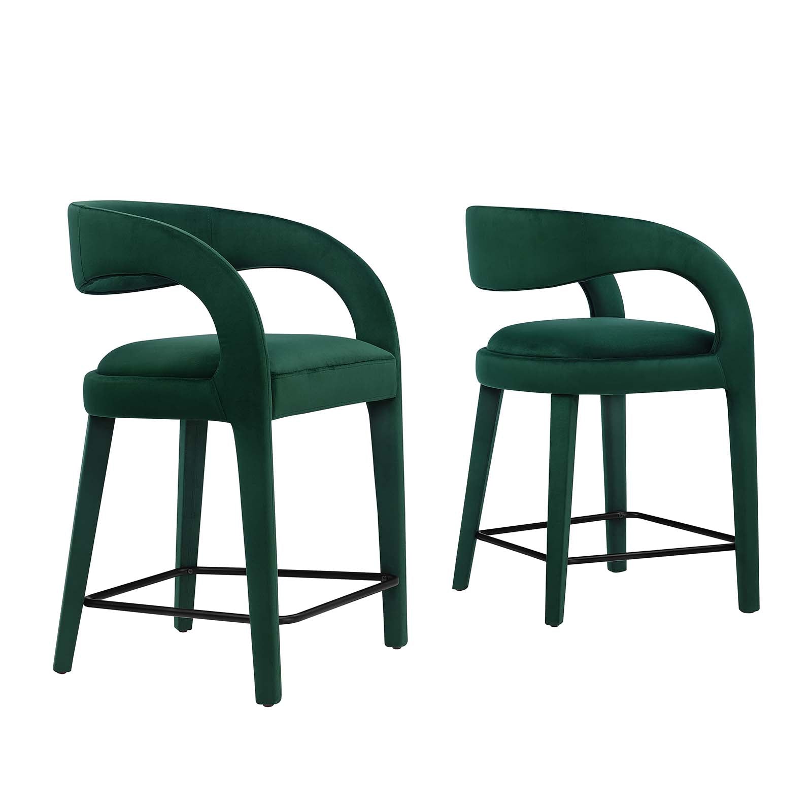 Pinnacle Performance Velvet Counter Stool Set of Two By HouseBean