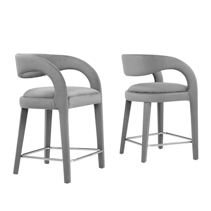 Pinnacle Performance Velvet Counter Stool Set of Two By HouseBean