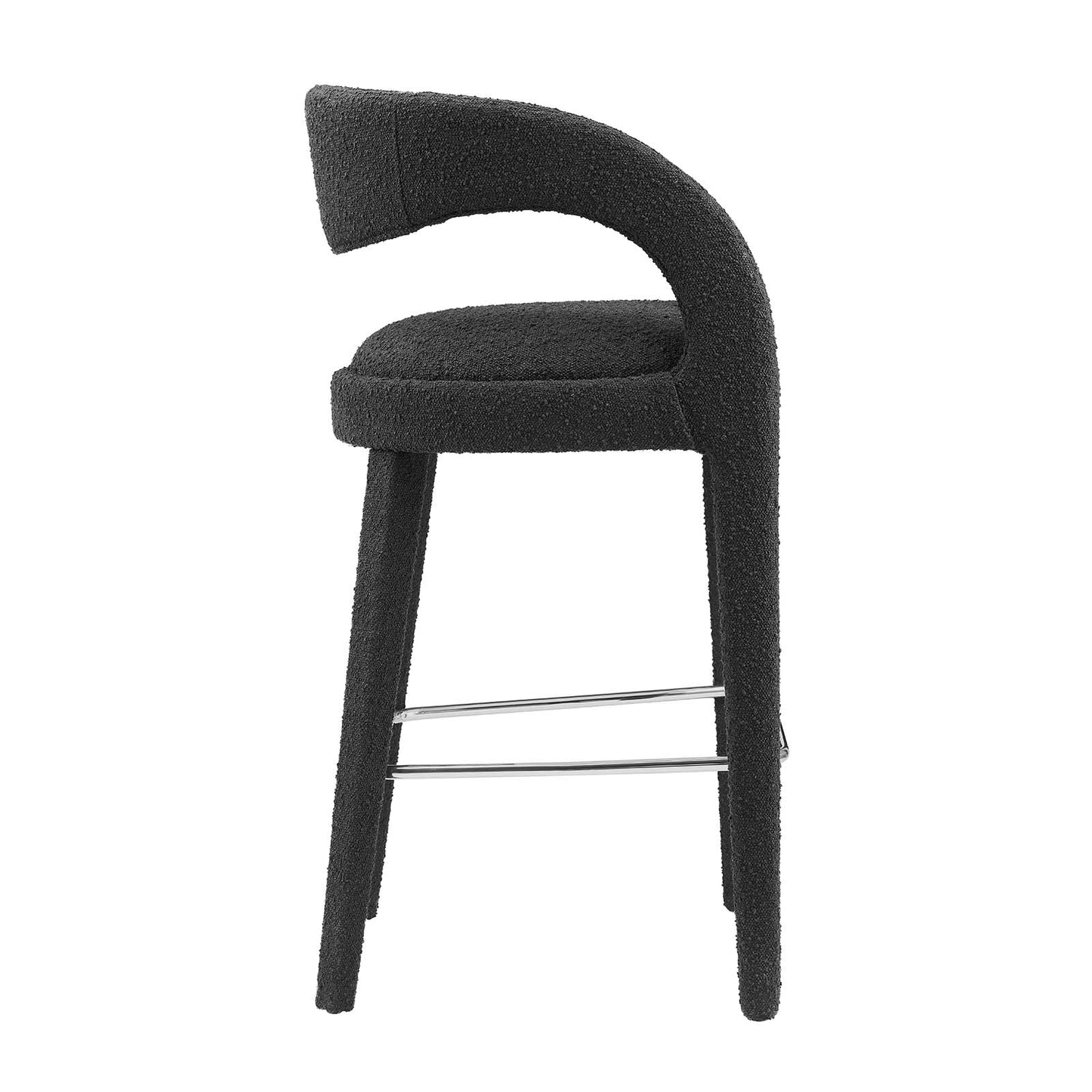 Pinnacle Boucle Upholstered Bar Stool Set of Two By HouseBean