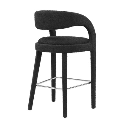 Pinnacle Boucle Upholstered Bar Stool Set of Two By HouseBean