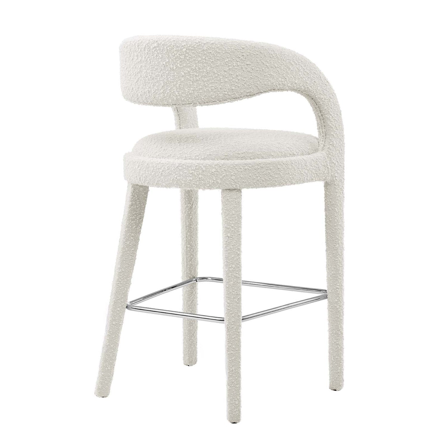 Pinnacle Boucle Upholstered Bar Stool Set of Two By HouseBean