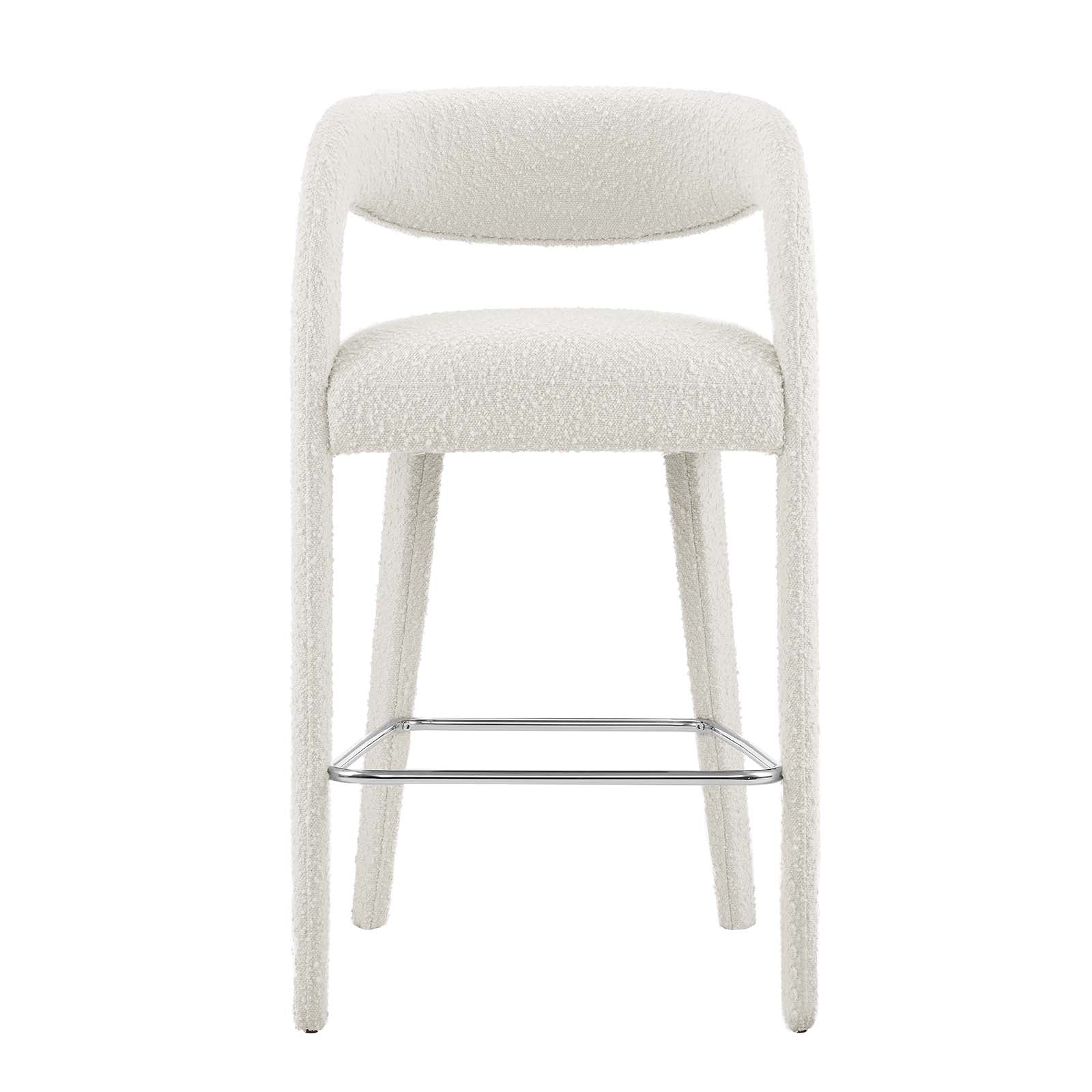 Pinnacle Boucle Upholstered Bar Stool Set of Two By HouseBean