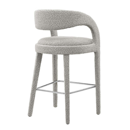 Pinnacle Boucle Upholstered Bar Stool Set of Two By HouseBean