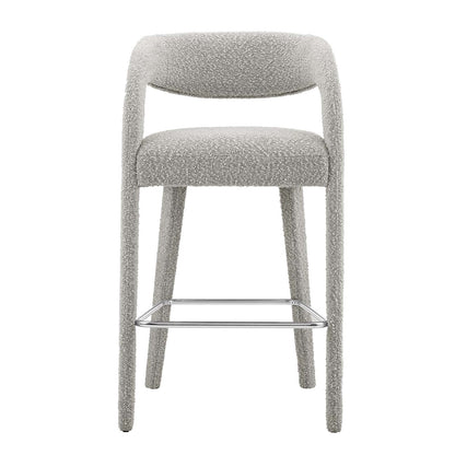 Pinnacle Boucle Upholstered Bar Stool Set of Two By HouseBean