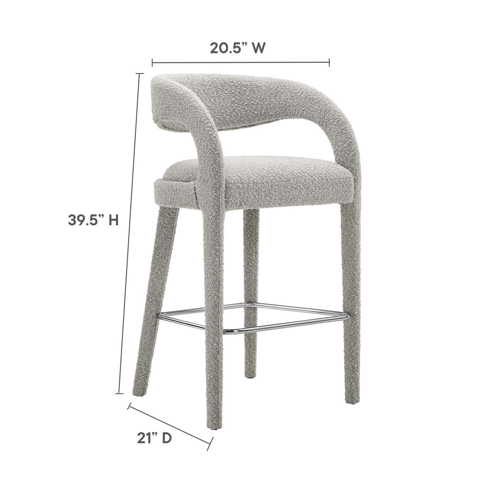 Pinnacle Boucle Upholstered Bar Stool Set of Two By HouseBean