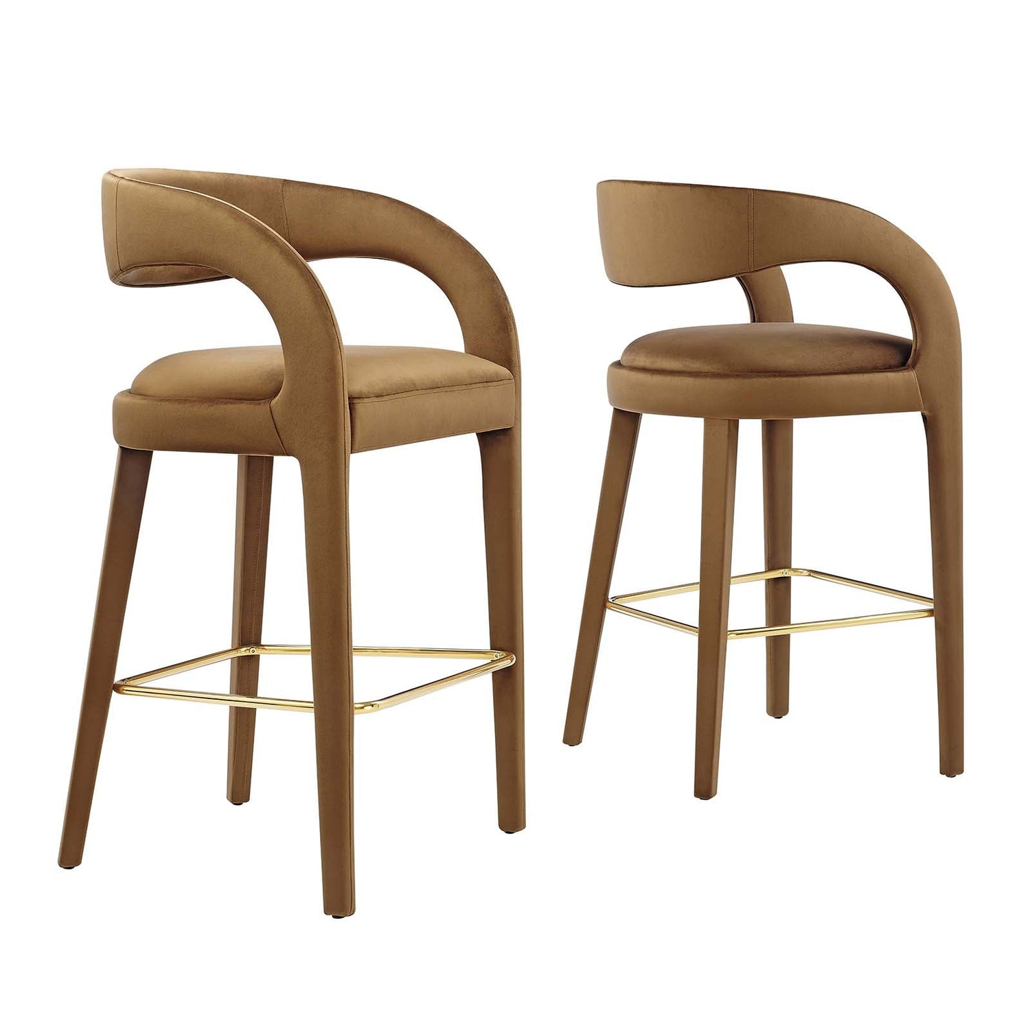 Pinnacle Performance Velvet Bar Stool Set of Two By HouseBean