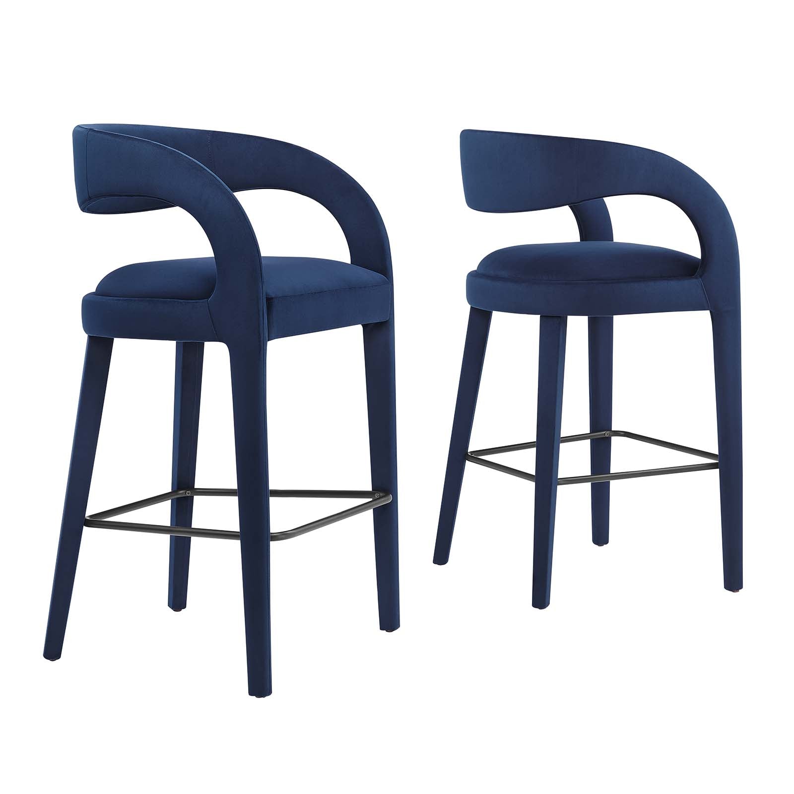 Pinnacle Performance Velvet Bar Stool Set of Two By HouseBean