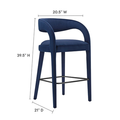 Pinnacle Performance Velvet Bar Stool Set of Two By HouseBean