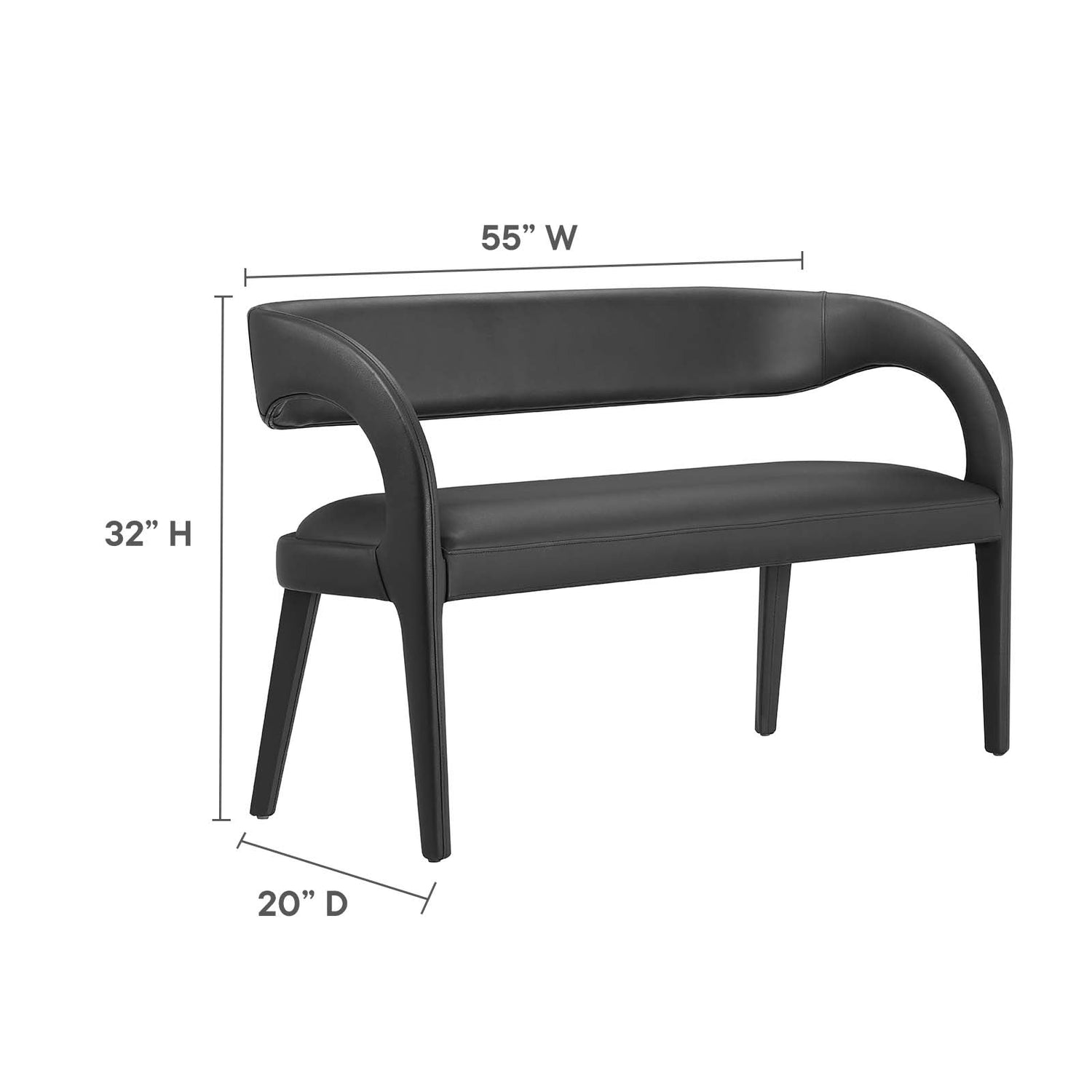 Pinnacle Vegan Leather Accent Bench By HouseBean