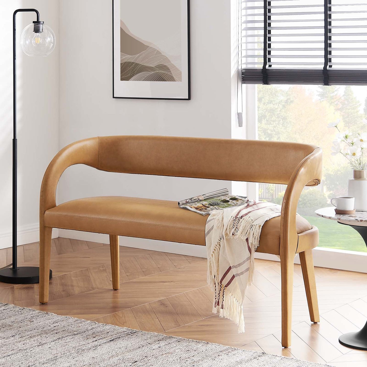 Pinnacle Vegan Leather Accent Bench By HouseBean