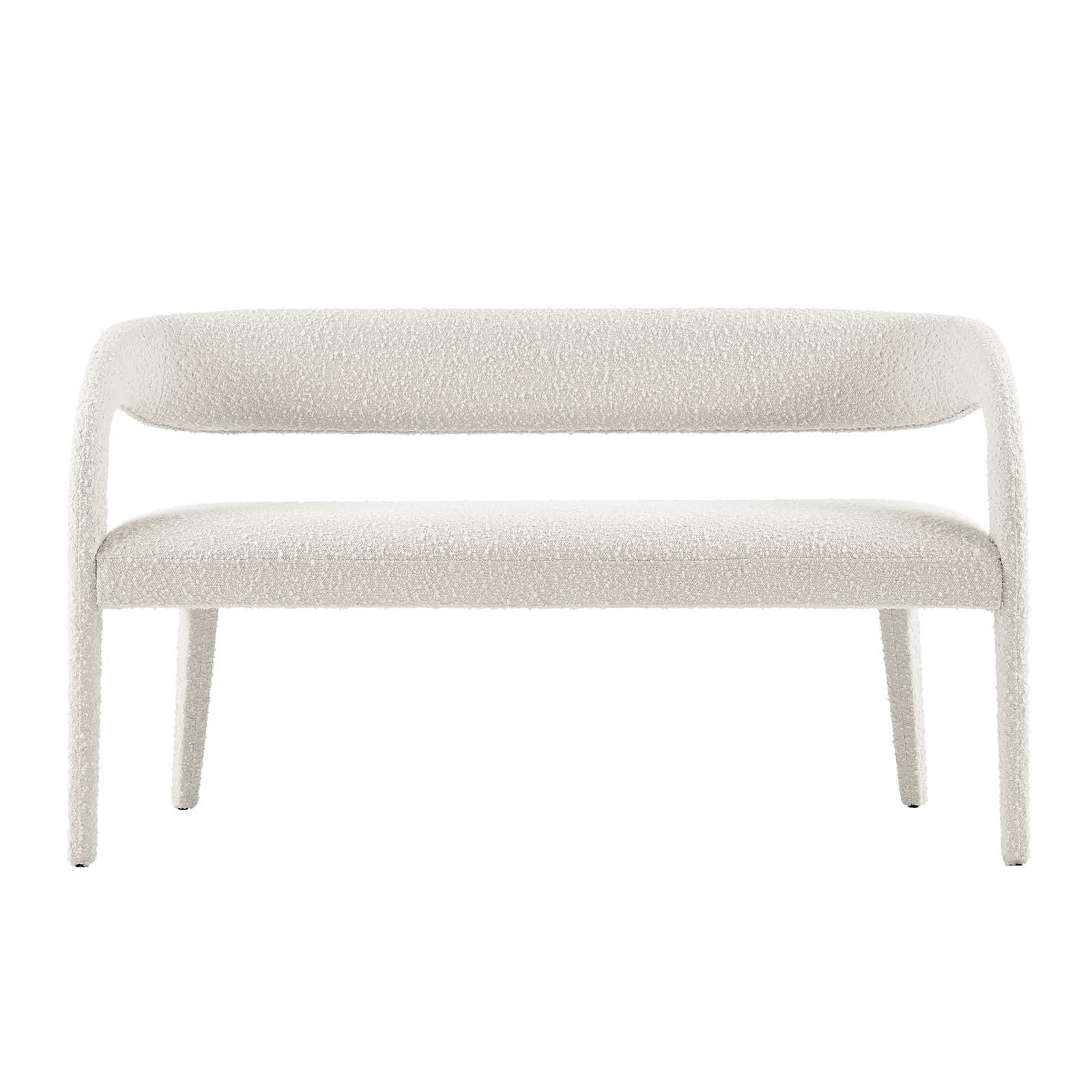 Pinnacle Boucle Fabric Accent Bench By HouseBean