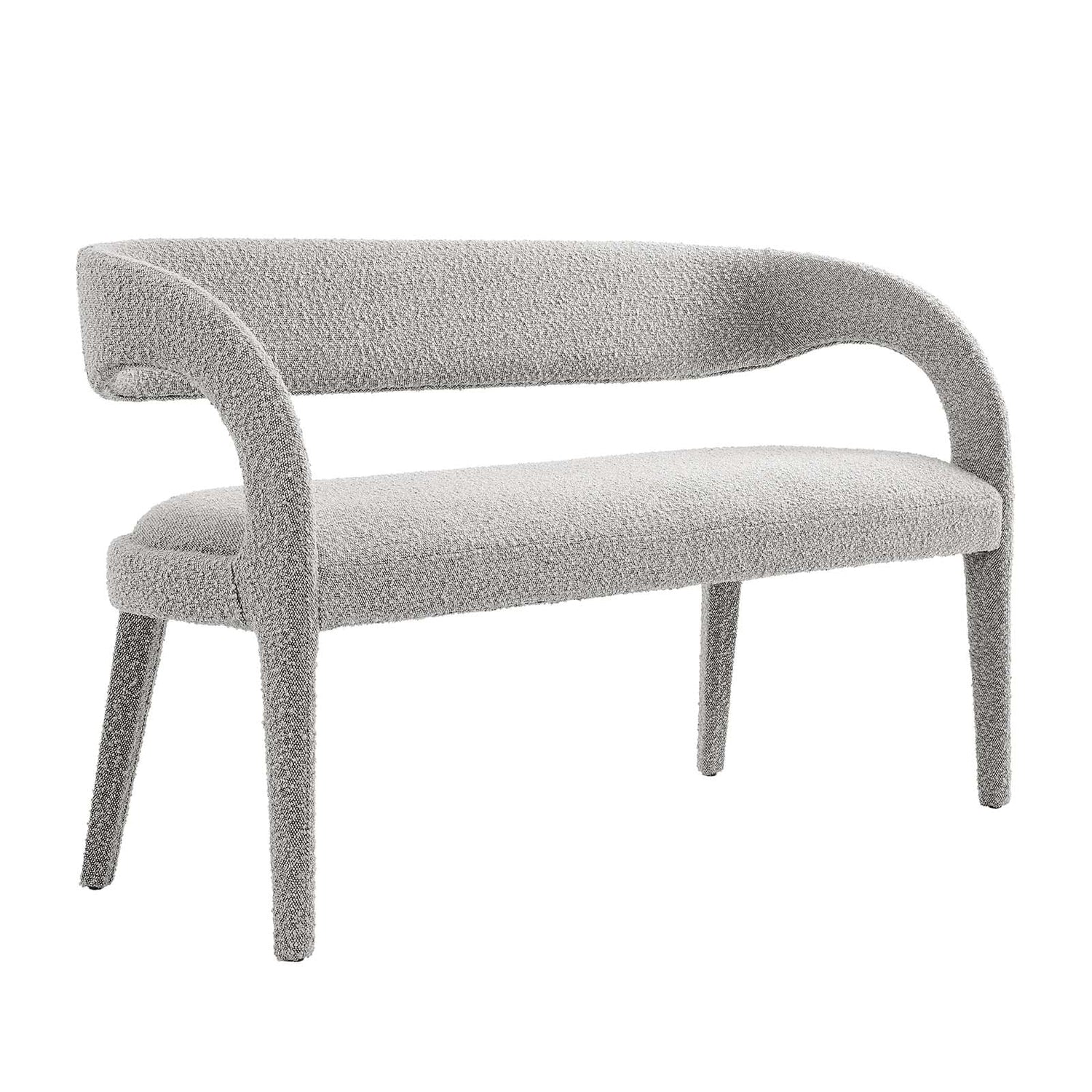 Pinnacle Boucle Fabric Accent Bench By HouseBean